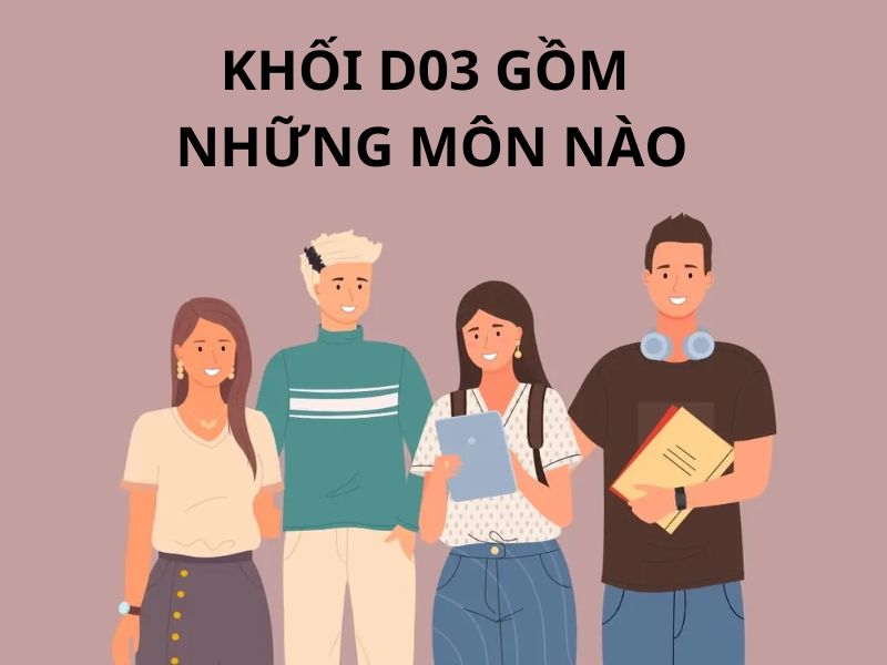 Khối D03 gồm các môn Toán, Ngữ Văn và Tiếng Pháp